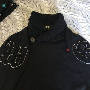 WE black sweater SZ L  Vintage zip pockets